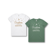 Load image into Gallery viewer, Personalised Women's Christmas T-Shirts Christmas With The Family