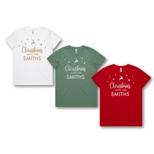 Load image into Gallery viewer, Personalised Women's Christmas T-Shirts Christmas With The Family