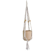 Load image into Gallery viewer, Boho Macrame Plant Hanger Nikau - White With or Without Pot