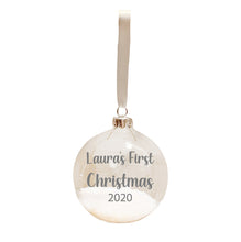 Load image into Gallery viewer, Personalised Snow Bauble White 9cm