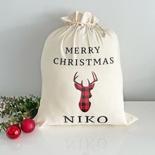 Load image into Gallery viewer, Santa Sack Stag Head - Personalised