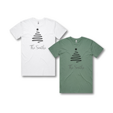 Load image into Gallery viewer, Personalised Men's Christmas T-Shirts Ribbon Tree
