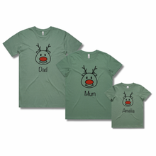 Load image into Gallery viewer, Personalised Women's Christmas T-Shirts Rudolph
