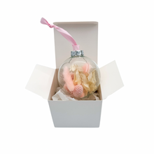 Load image into Gallery viewer, Dried Flower Christmas Bauble - Pink (includes personalisation)
