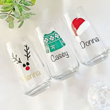 Load image into Gallery viewer, Personalised Christmas Unicorn Glass
