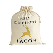 Load image into Gallery viewer, Santa Sack Gold Reindeer - Personalised

